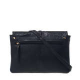 ELLA midi bag⎜Black classic croco leather