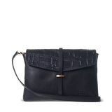 ELLA midi bag⎜Black classic croco leather