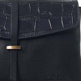 ELLA midi bag⎜Black classic croco leather