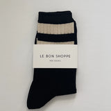 HER VARSITY socks BLACK