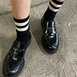 HER VARSITY socks BLACK