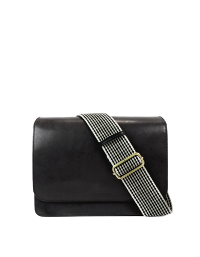 AUDREY | Black checkered classic leather