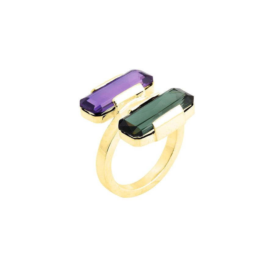 LR9 APEX Ring | GP vintage purple and green stones