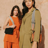 AUDREY mini⎜Camel checkered classic leater