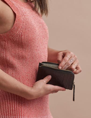 LOLA coin purse | Black croco classic leather