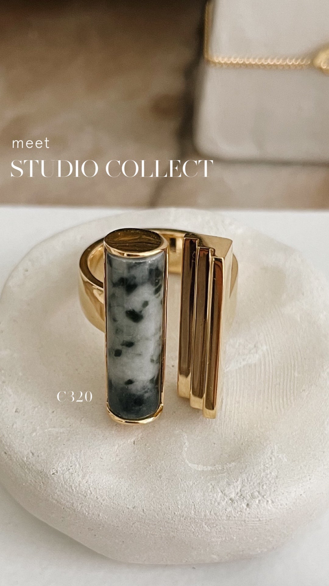 EIR13 ring⎜Goldplated⎜54 jade