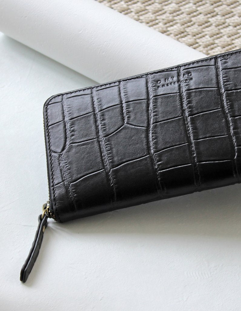 SONNY long wallet⎜Black Croco